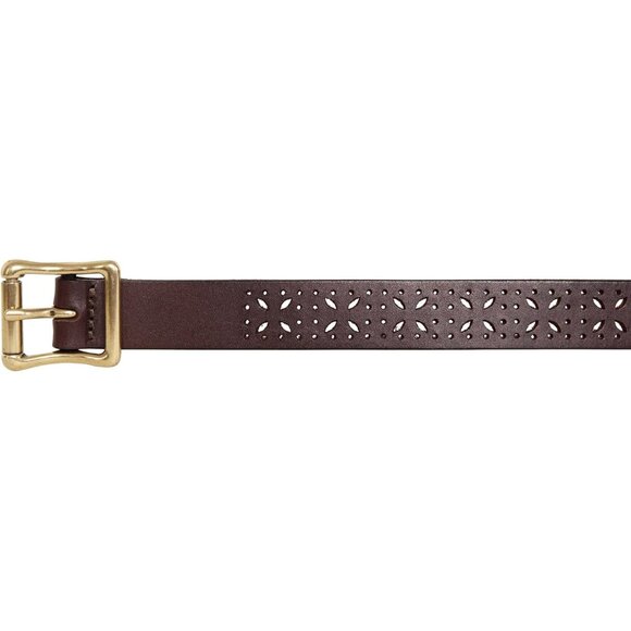 Women's Dark Brown Casual Genuine Leather Belts With Durable Metal Buckle - Picture 4 of 7
